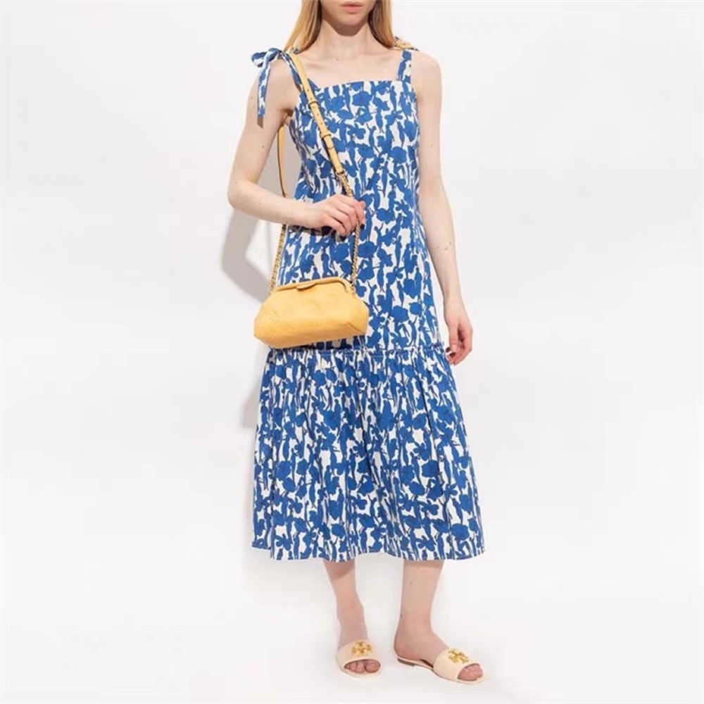 Tory Burch DROP WAIST TIE-SHOULDER DRESS